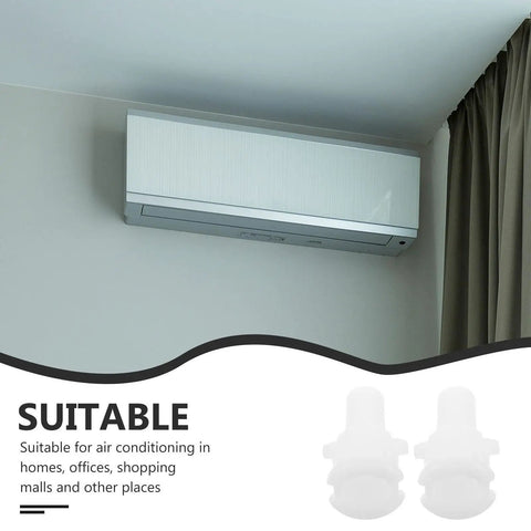 Whisper Quiet Air Conditioner Deflector Bushing Sweep Clips White Plastic Stabilizer Brackets For Secure Cooling And Cabinet Door Fronts Replacement, white AC unit in room