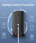 Back view of Tower Power Strip With USB Ports And Surge Protector 9 Widely Spaced AC Outlets Plus 5 USB Ports Including One USB C