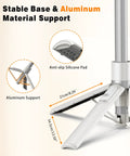 Close-up of 68 Inch Magnetic Selfie Stick Tripod With Aluminum MagSafe Holder showing stable base and anti-slip silicone pad
