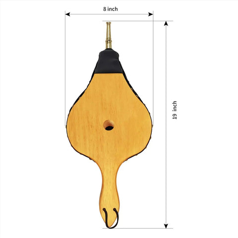 Heavy Duty 19 Inch Fireplace Bellows For Home And Camp, Large Wood Fire Blower with rubber wood panel and zinc nozzle.