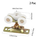 Two Pack Three Quarters Inch Sliding Pocket Door Rollers Assembly With Top Hanger And Four Screws Included Replacement Part Kit For Bypass Closet Doors And Smooth Quiet Operation
