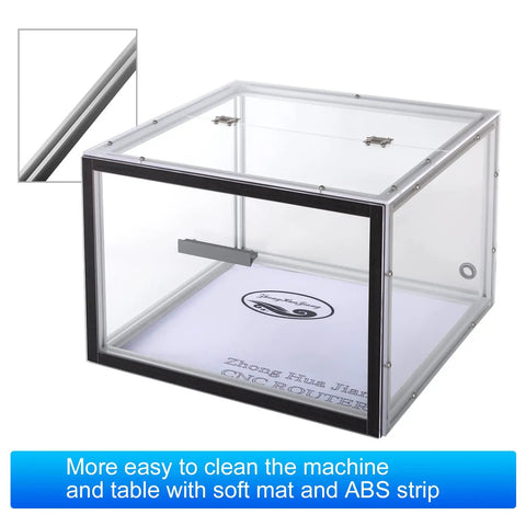 Clear Acrylic CNC Enclosure For 3018 PRO, 3018, MX3, 1810 PRO, 1610 CNC Router Machines, 510 x 455 x 335 mm with soft mat