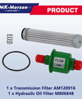 Beefed Up Transmission Oil Filter Kit For John Deere Lawn Tractors Fits GX325 GX335 GX345 GX355 DF710 F725 F735 And 240 245 260 265 285 320 325 335 345 355 Replace AM120916 M806848 M806626 AM103181 showing parts layout with filters and components