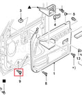 Diagram showing Badass 50 Piece Black Nylon Door Trim Panel Retainer Clips and Interior Fasteners for Ford vehicle parts.