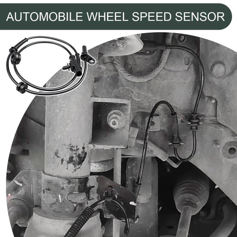 Surosha wheel speed sensor, ABS rear-left, black automotive sensor cable with mounting tab