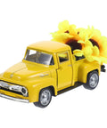 Yellow Metal Truck Decor With Artificial Sunflowers Vintage Farmhouse Charm Tiered Tray Ornament