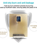 Instant Hot Water Dispenser For Home And Office, Wall Mounted 2200W With 5 Preset Temperature Settings, Child Lock, silver display