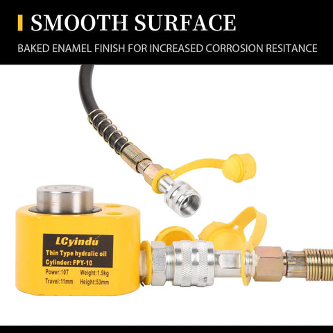 10 Ton Low Profile Hydraulic Porta Power Kit Featuring Single Acting Ram Cylinder Paired With A 400Cc Manual Hand Pump For Heavy Lifting And No Sweat Shop Repairs