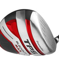 TPS Blackout Max Lefty Driver With 460cc Forgiving Head, Large Sweet Spot And High MOI, red and silver head, side angle