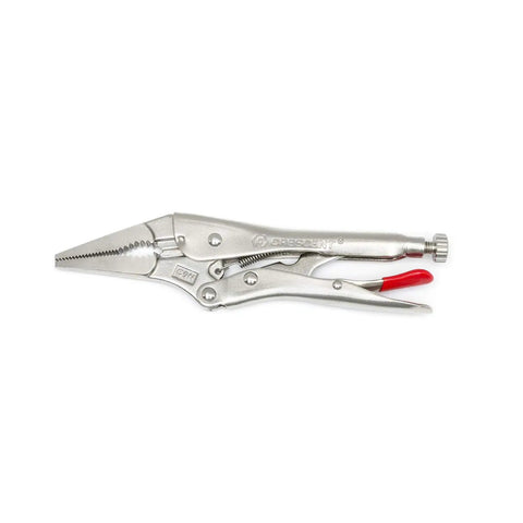 5 Piece Pro Grade Locking Pliers Set With Curved Jaw And Long Nose Pliers Featuring Wire Cutter Includes 6 inch long nose pliers