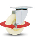 Badass Heavy Duty White Nylon Swivel Caster Wheels For Furniture Carts And Workbenches providing smooth quiet rolling with galvanized bracket.