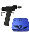 Top Tier Heavy Duty Veterinary Orthopedic Electric Power Drill And Cannulated Bone Drill Kit, 14.4V with drill and sturdy blue casing.