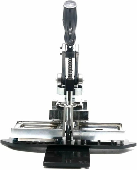 Front view of DIY Badge Maker Machine With Fridge Magnets And Paper Cutter 100 Piece Button Making Kit Square 90x65mm for badges
