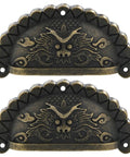 Old School Antique Bronze Lion Head Cabinet Handles Two Pack With Half Round Drawer Pulls For Wardrobes Cabinets And Cupboards Rustic Farmhouse Furniture Hardware Easy Grip Pulls For Doors And Drawers