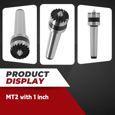 2MT 1-Inch Crown Spur Drive Center for Wood Turning Lathe with killer bite and positive drive, alloy steel construction