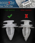 Comparison of high-quality vs poor-quality BMW Door Trim Panel Retainer Clips Kit 50Pcs With Seal Ring for 3 Series 5 Series X5 M5