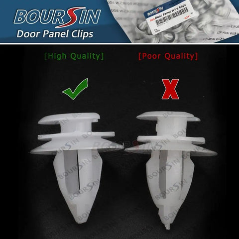 Comparison of high-quality vs poor-quality BMW Door Trim Panel Retainer Clips Kit 50Pcs With Seal Ring for 3 Series 5 Series X5 M5