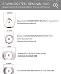 Bicycle bearing press kit with four stainless steel rings (A–D) for BB30/PF30 BB standards; Amazon brand
