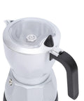 Electric Moka Pot 3 Cup Aluminum Coffee Maker With Detachable Base, Portable Italian Cuban Style Mocha Pot, Transparent Lid