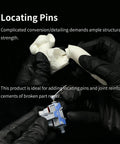 Gloved hands demonstrating a repair on a model using locating pins and Solid Brass Round Rod Bars For DIY Projects And Model Building 6 Piece Set Of Lead Free Eco Friendly Crafting Spare Parts For Home Shop And Industrial Use.