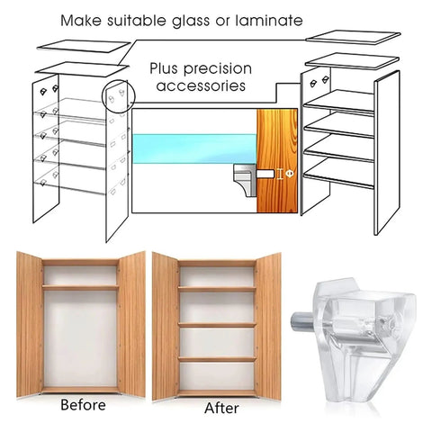 3 Mm Shelf Pins Set With Clear Finish Beefy Heavy-Duty Nickel-Plated Iron Pegs And Shelf Clips Rock-Solid Cabinet Support Diagram