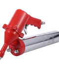 One Hand Grip Grease Gun With Pneumatic Air Pump And Extension Set For Home Shop And Outdoor Use Heavy Duty Metal Construction 14 Oz Red And Silver