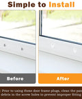 Before and after using 50 Pack White Silicone Door Hole Plugs For Entry Door Frames Fits Five Sixteenth Inch And Quarter Inch Screw Holes