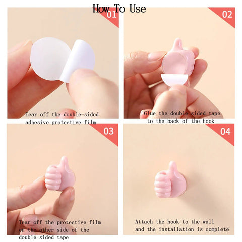 14 Pack Self Adhesive Thumb Cable Organizer Clips No Punching Silicone Wall Hooks for Hanging Wires and Cables installation guide