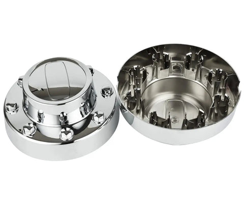 Chrome Wheel Center Hub Cap Replacement For 2011-2018 Ram 3500 1-Ton Dually DRW Alcoa 10-Hole Alloy Wheels Front And Rear 4-Piece Set