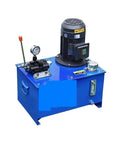 Heavy Duty 2.2KW Small Electric Hydraulic Power Pack Station For Lifting Press Assembly with blue steel housing and 380V motor.