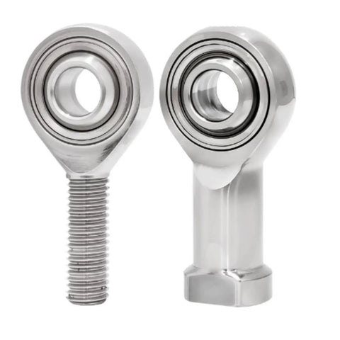 Built Tough 304 Stainless Steel Rod End Bearings For Real Smooth Linkage Motion Hella Durable Precision Threads Ideal For Automation Gear And Custom Machinery Mods Set Of One Or Five, showing two rod end bearings.