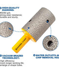 Diamond Milling Finger Bits 15mm Dry Core Drill Bit for Porcelain Ceramic Granite Marble Enlarge Holes Shape Bevels and Half Moon Indents with Hex Shank Pro Grade Diamond Grit 50 60 for Precise Finish