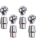 Top Tier 4 Pack 5/8 Inch 18 Thread Heim Ball Bearing Rod Ends with Spacers for Heavy Duty Steering and Control Arm Linkage, silver metal construction