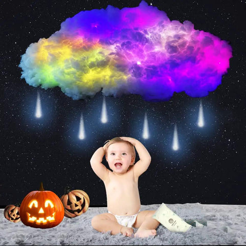 Epic 1.2m Cloud Rain Lightning Light Kit With USB Power, app control; baby, pumpkins, color changing cloud, indoors, playful decor