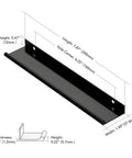 Diagram showing dimensions of Matte Black Finger Edge Cabinet Pulls Six And One Quarter Inch, 20 Pack, Heavy Duty Metal Drawer Handles.