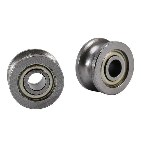 U Groove Pulley Wheel Roller Bearing Set 10 Pcs U624zz 0.51 Inch OD U Type Guide Pulley Carbon Steel Built To Last For Window Door Linear Motion System Smooth Grease Filled Operation, two steel rollers
