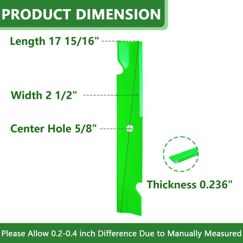 52 Inch Mower Blades For Scag Ex Mark Tiger Cub Wildcat Turf Tiger Decks Medium Lift 3 Pack Replacement Blades dimensions