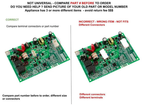 Slick Dishwasher Control Panel Replacement Ckdx25198x image showing correct and incorrect connectors on control board.