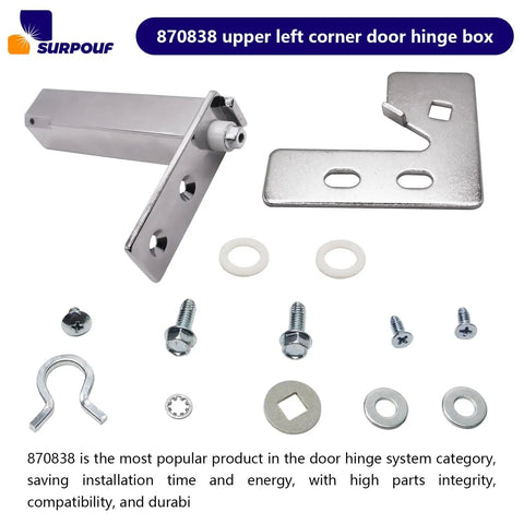 Top Left Refrigerator Door Hinge Cartridge Replacement For Sagging Doors And Creaks, Easy Install, Fits Standard Hinge Kits with screws