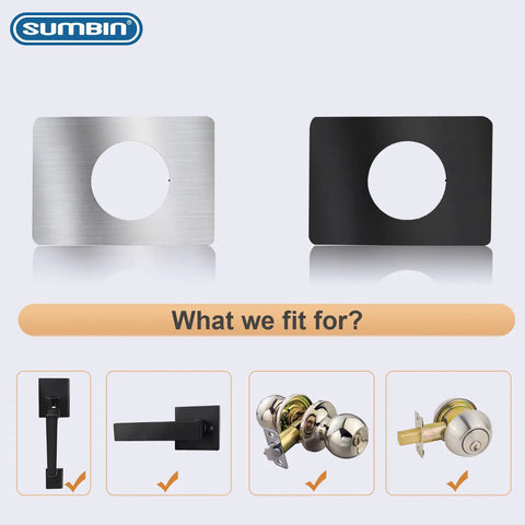 Door Reinforcement Plate Kit 4 Pcs Stainless Steel SS304 Backplate For Knob And Deadbolt Repair with adhesive tape