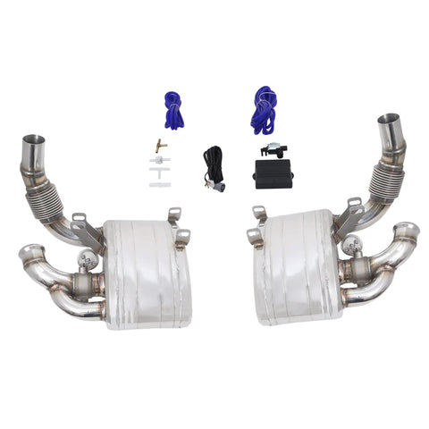 Beefy Exhaust Valved Mufflers For Porsche 911 996 Carrera 1998 2004 With Remote Valve Control Rear Silencers Pair Includes Fittings And All Necessary Hardware