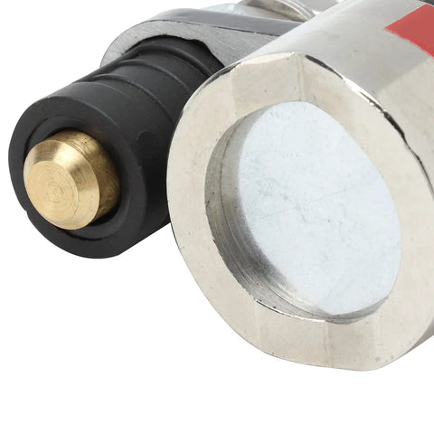 Close-up of Super Cool Fabater Welding Ground Clamp With Magnetic Arrow Case Switch showing brass contact and silicone insulation.