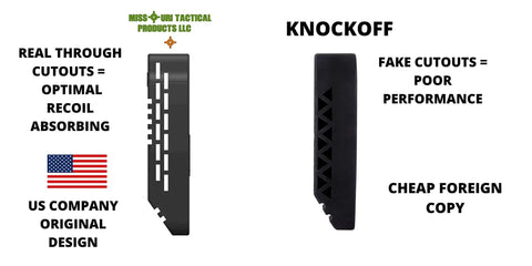 Recoil Pad For 6-Position Adjustable Stock Black, Reduces Recoil And Muzzle Jump vs Knockoff with Fake Cutouts