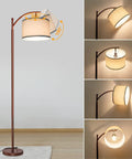 Dimmer Compatible Dimmable Floor Lamp With 350 Degree Adjustable Head In Brown Tall Pole Modern Standing Lamp in multiple angles