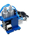Pro 3F Pneumatic Automatic Wire Stripping Machine For Rapid Cable Peeling Cutting And Twisting with blue air hoses and motor.