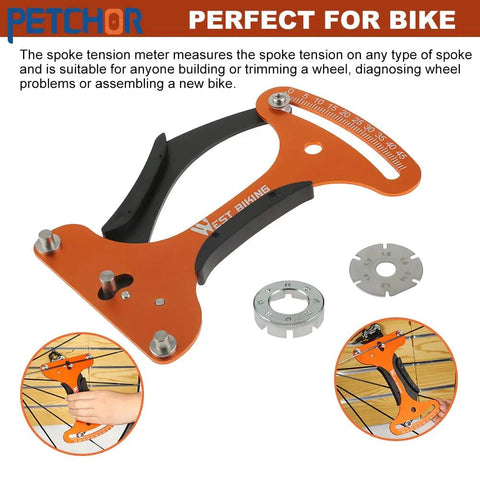 Spoke Tension Meter Tool Pro Grade Aluminum Alloy Bicycle Wheel Tension Gauge Indicator For Accurate Spoke Tension Readings