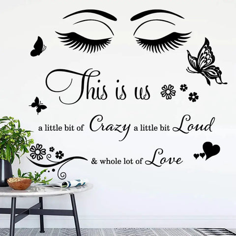 Every Day Is A New Beginning Inspirational Wall Art Sticker Set For Living Room Bedroom Office Classroom Teen Dorm Room Positive Quotes Decals With Motivational Sayings For Your Home And Workspace Vibes with eyelashes and butterfly design