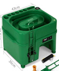 Launch Monitor With Automatic Ball Dispenser And Swing Trainer dimensions, green unit for indoor and outdoor golf practice.