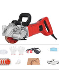 Kickass Electric Wall Chaser And Groove Cutting Machine Built To Slice Through Brick Concrete Without Breaking a Sweat Ergonomic Heavy Duty Tool with accessories.