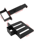 Sweep Floor Mess To The Curb With This Beefy Under Desk PC Mount Clamp On Computer Tower Holder Adjustable Height Width Zero Drill Pain Keep Your Setup Snappy showing adjustable carbon steel construction with dimensions.